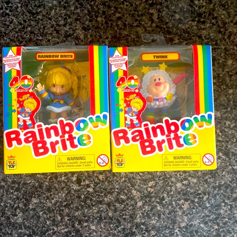 🌈 Rainbow Brite Mini Figures 40TH Anniversary Rainbow Brite and Twink Set